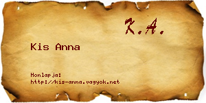 Kis Anna névjegykártya